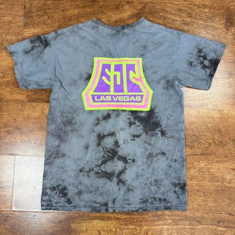 Insomniac EDC‎ Las Vegas grey tie-dye cracked graphic t-shirt